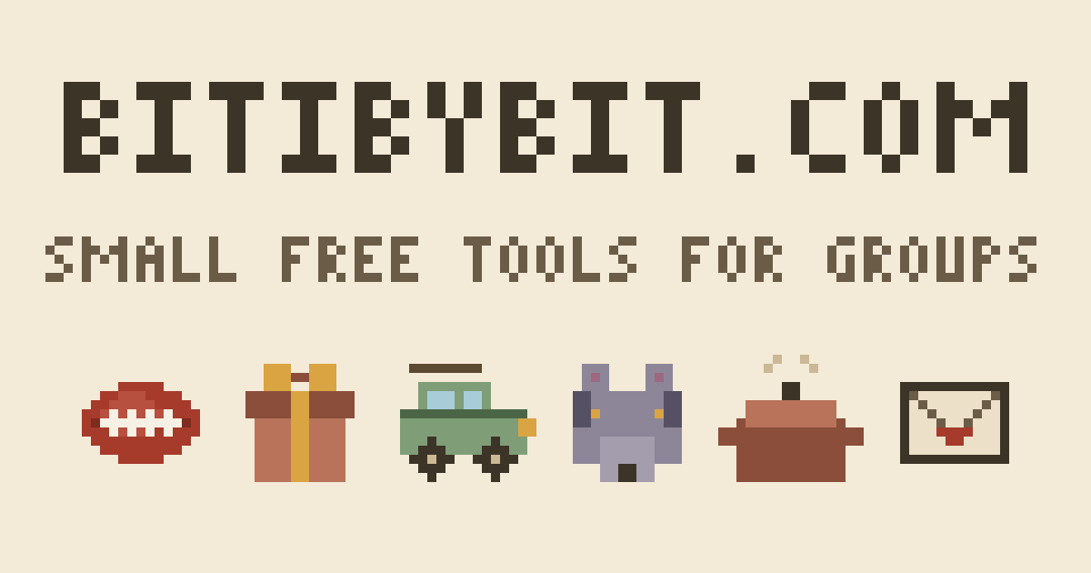 bitibybit.com — pixel icons of a footy, gift, car, wolf, pot and card